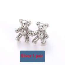 1Pair Detachable Button Metal Bear Tighten Waist Button Adjustable Waist Clip Pins For Men Pant DIY Clothing Accessories