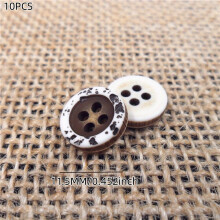 10PCS Resin Four eye Button Wood Shirt Button Thin Edge Wide Edge Concave Button High end Button 396