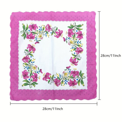 6pcs 27 94 27 Κλασικό λουλούδι μαντήλι μαντήλι Lady Hanky Mix 2