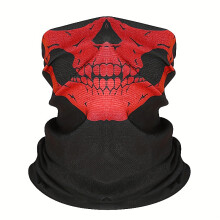 1pc Skull Print Face Mask Windproof And Dustproof Outdoor Riding Hood For Men