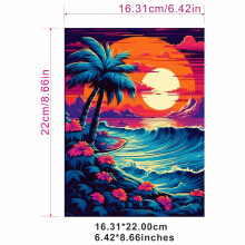 Seaside Sunset Scenery Sublimation Film For Men Clothes Bags Pillow Decoration Patches