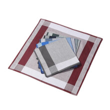 6pcs Mens Lightweight Chequered Satin Striped Knitting Pocket Handkerchief 42