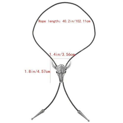 Bandmax Bolo Stropdas voor heren, leer met spin, roestvrij staal, westerncowboy, bolo tie, modieus accessoire, Niet-kostbaar metaal, Geen edelsteen