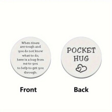 1pc Stainless Steel Pocket Hug Token Inspirational Pocket Token Anxiety Gift For Men