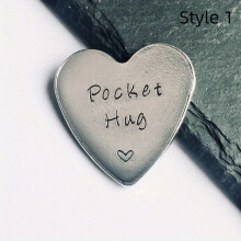 1pc Stainless Steel Pocket Hug Heart Keepsake Token Stylish Pocket Token For Men