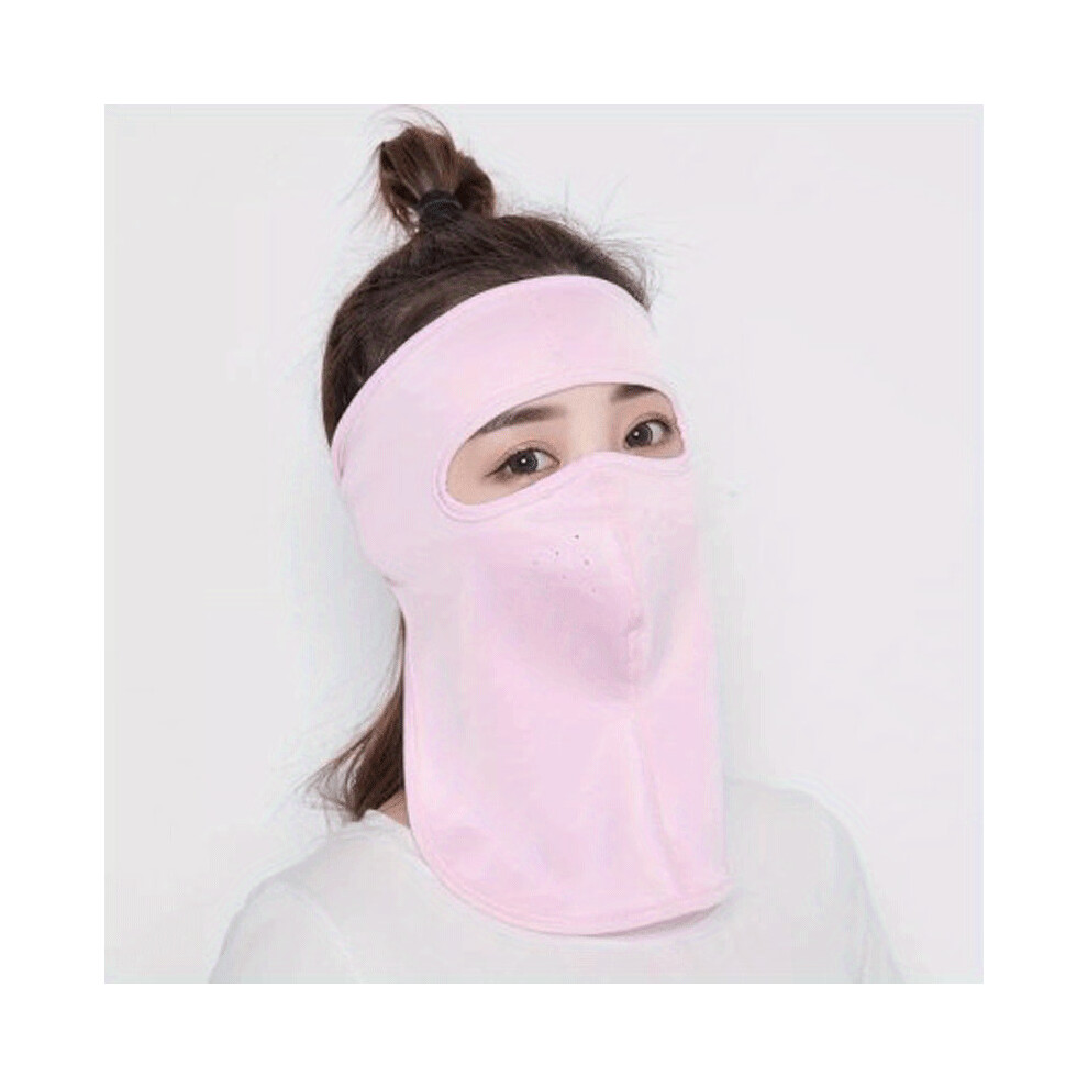 1pc Full Cover Sunproof Mask Elastic Breathable UV Protection Ice Silk Neck Gaiter Solid Cycling Dustproof Face Covering Balaclava-image-OPC-PC2GKNX-NEW