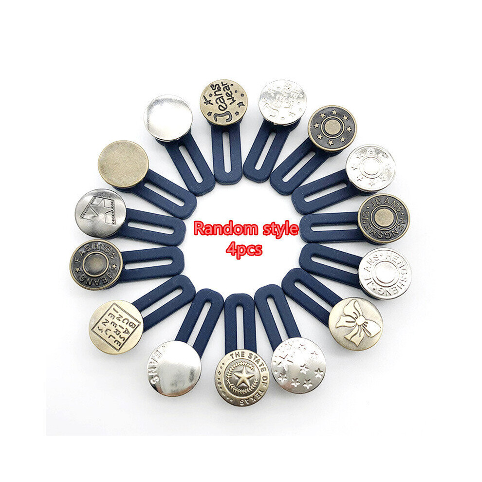 4pcs set Elastic Adjustable Waist Extenders For Pants Jeans Trousers-image-OPC-PC2GKX6-NEW