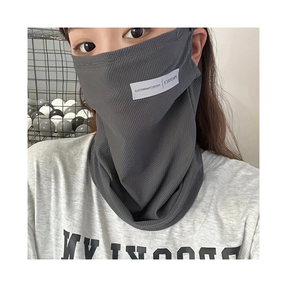 1Pc Ice Silk Sunproof Mask Ear Hook Neck Gaiter Solid Unisex Balaclava Mask Breathable Face Covering For Hiking Cycling Bicycle 885664450237