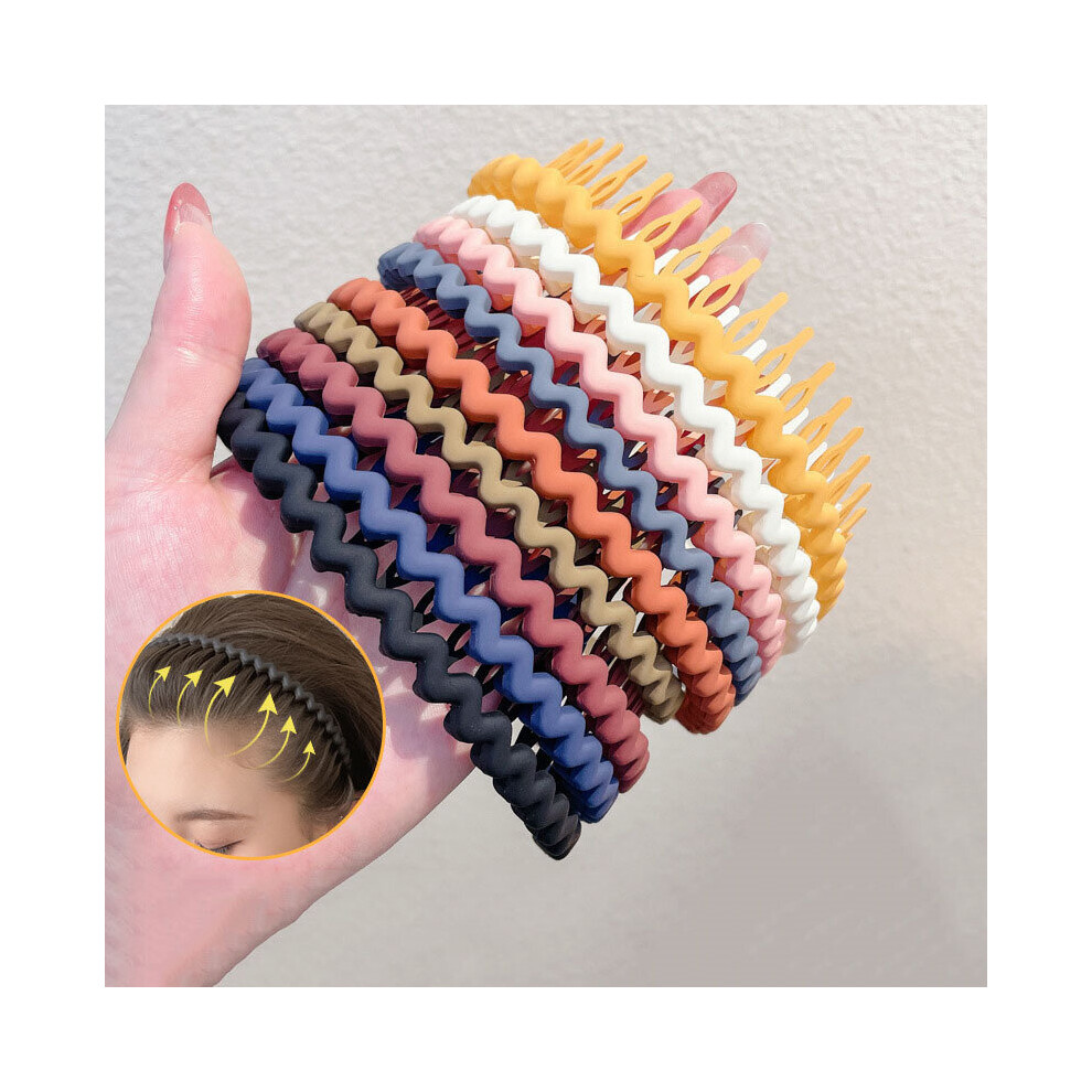 9pcs 3pcs Matte Colorful Hair Band For Women Non slip Toothed Wavy Headband Washing Face Spa And Styling Hair-image-OPC-PC2GMQD-NEW