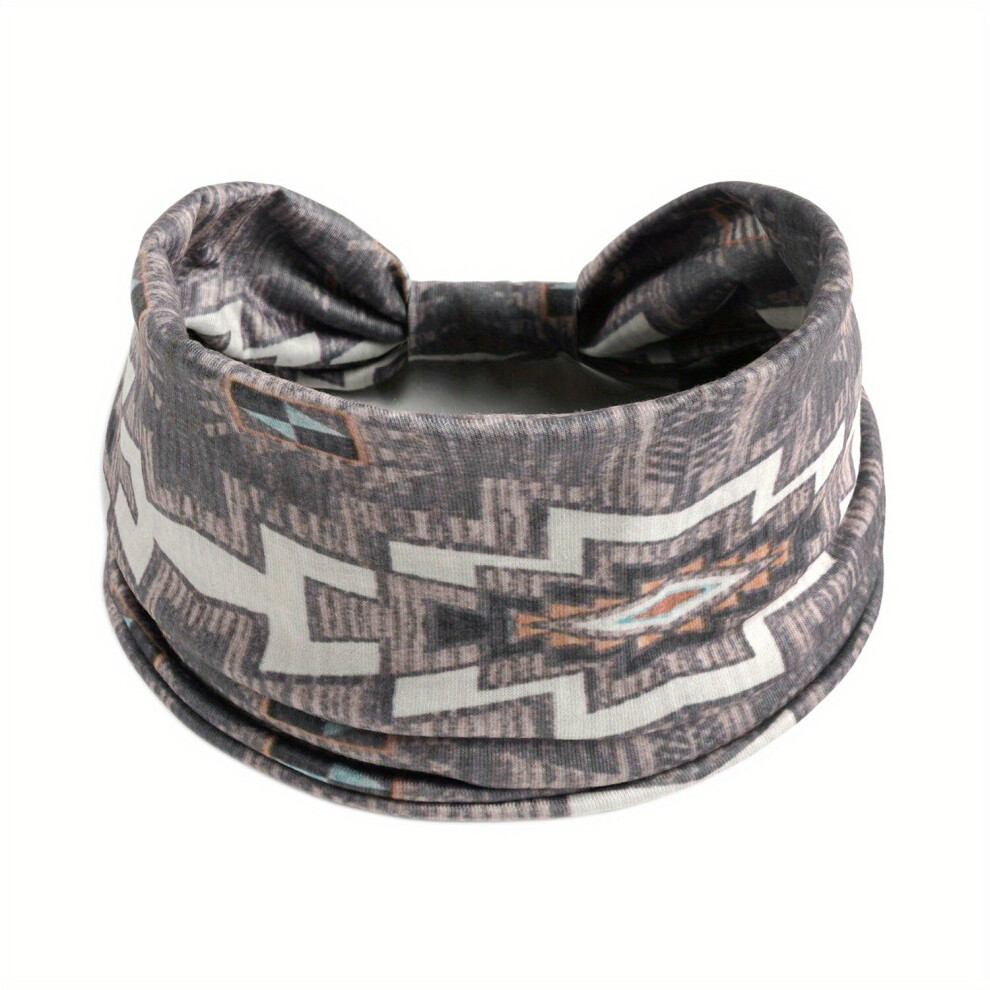 1pc Boho Style Vintage Headband Hair Band Elastic Wide Knotted Bandana Hair Accessories