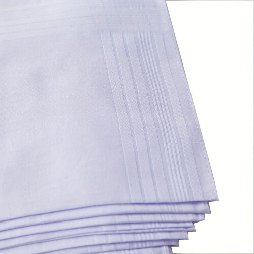 12pcs Handkerchief Solid Stripe Hankies Large Square Classic Handkerchief Bulk Set Suit Accessories 2