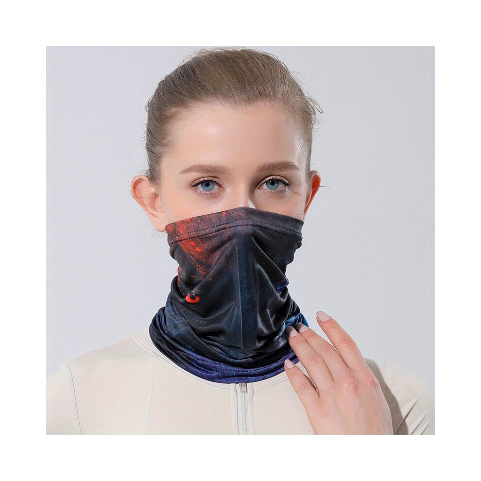 Unisex Print Face Mask Ice Silk Neck Gaiter Casual Sunscreen Face Covering Uv Protection Dustproof Face Mask For Women Men 885664451180
