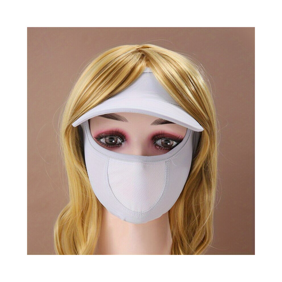 Full Face Mask Breathable Balaclava With Brim Solid Ice Silk Elastic Face Covering Outdoor Uv Protection Sunproof Mask For Cycling Sports Multicoloured 885664451470