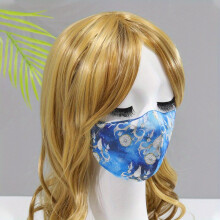 1pc Cartoon Printed Face Mask Causal Decorative Reusable Washable Mask For Outdoor Half Face Earloop Masks