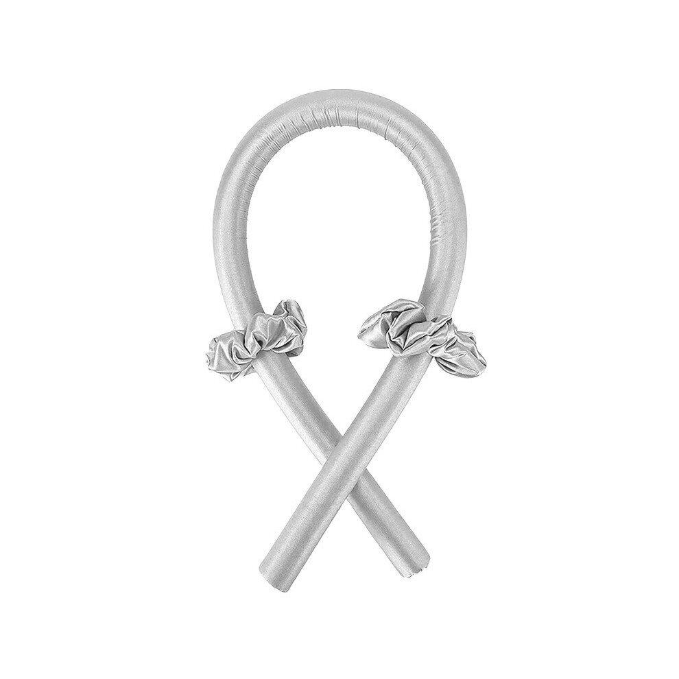 Grey Heatless Curling Rod Headband Ribbon Silk Curls Ribbon Hair Rollers Sleep In Overnight Hair Styling Tools