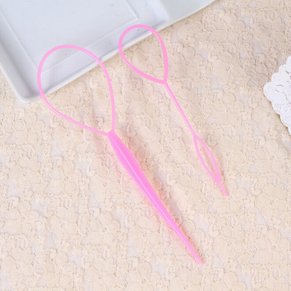 Unisex Pink Hair Braiding Tool Hair Tie Accessories Diy Hair Accessories Hair Kit For Twist Plait Ponytail Maker Accessories