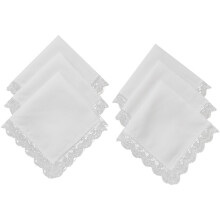 6pcs Solid Lace Trim Handkerchiefs Womens Handkerchiefs Decoration 9 8 For DIY