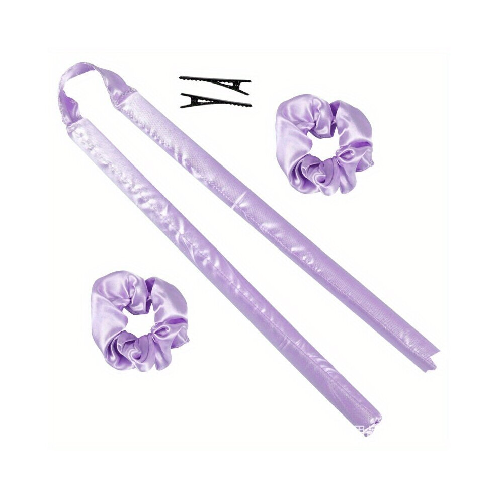 1 Set Heatless Curling Rod Headband For Long Hair Lazy Hair Curler With Scrunchie Hair Clip