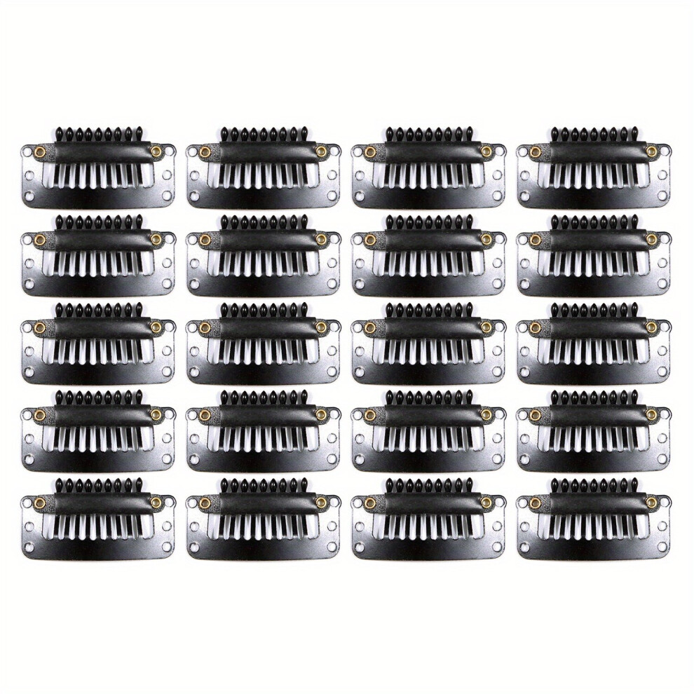 Hairpiece Tools Hairpin 20Pcs Clip In Hair Extension Wig Clips For Human Hair Bangs Snap Hair Clips For Extensions Metal Comb For Closure