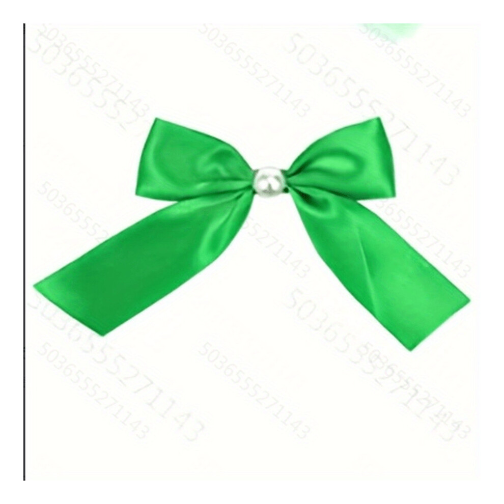 St Patricks Bow Knot Hair Clip Faux Pearl Duck Billed Clip Irish Green Clover Ribbon Hair Accessories Decorate For Women Girls-image-OPC-PC2GRXB-NEW