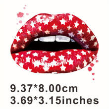 Star Pattern Lip Heat Transfer Sticker Hot Stamping Pattern Iron On Clothing DIY Accessories