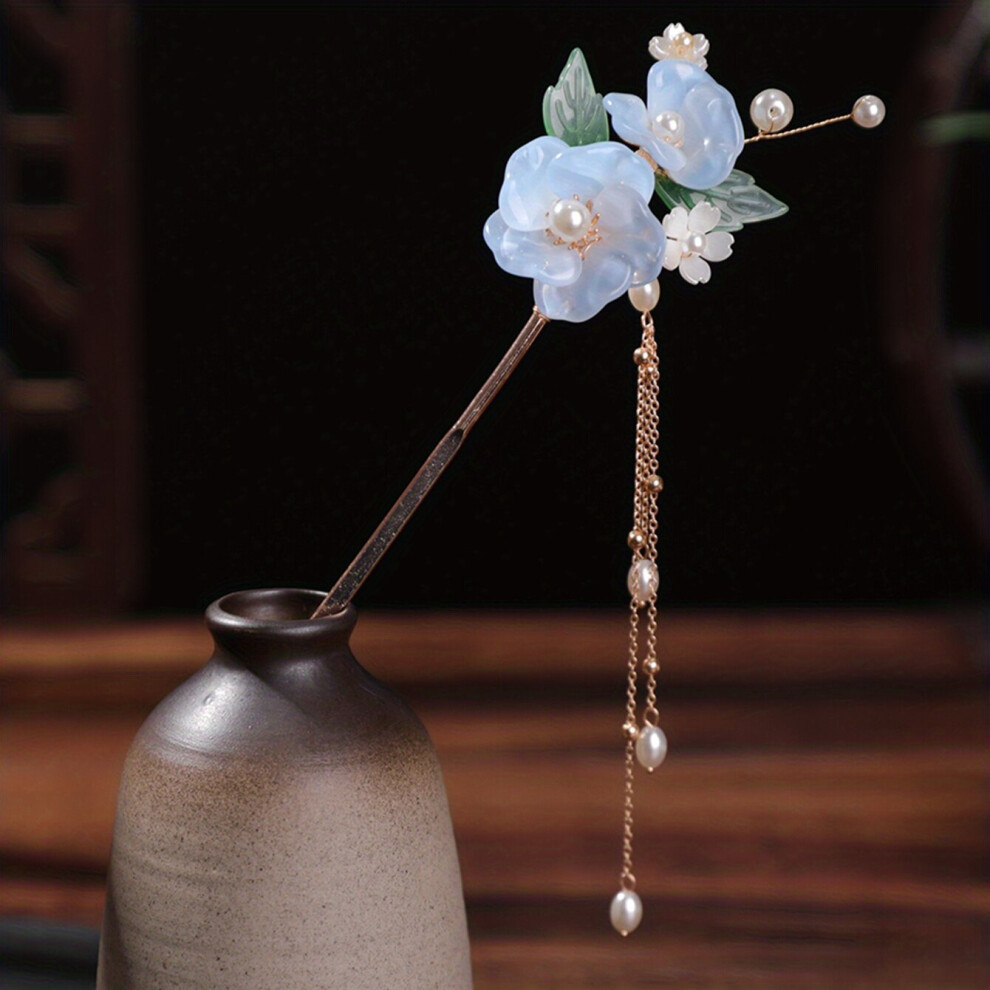 1pc Ancient Headwear Chinese Style Hairpin Floral Hair Stick Ponytail Holder Hair Accessories For Women-image-OPC-PC2GXY6-NEW