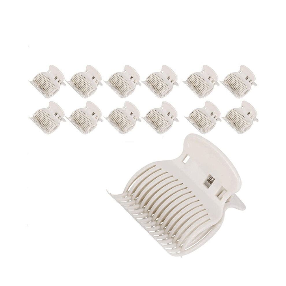 White 12Pcs Hair Rollers Clip Hot Roller Clips Hairdresser Hairdresser Hair Salon Heat Insulation Clip Dye Hair Clip