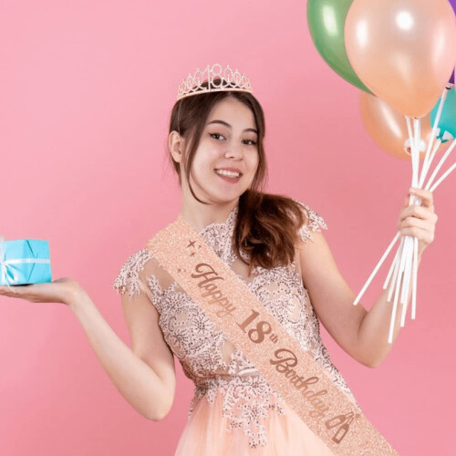 18th birthday crown and sash discount