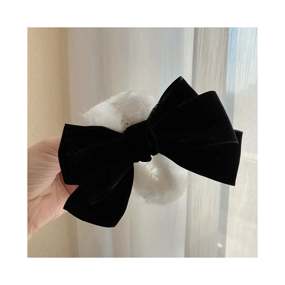 Oversize Plush Hair Claw Clips With Large Bow Sweet Non Slip Strong Hold Grip Hair Jaw Clip For Thick Hair Accessories-image-OPC-PC2H89V-NEW