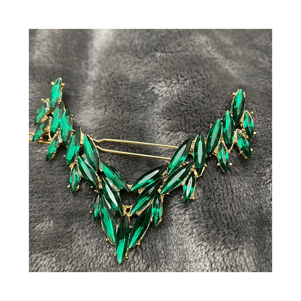 V Shaped Rhinestone Barrette Alloy Hair Clip Glitter Hair Clip For Side Hair Bang Women Girls Vintage Hair Clip-image-OPC-PC2HBXP-NEW