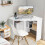 Costway Home Office Computer Desk Corner Table Triangular Makeup Vanity Desk 5