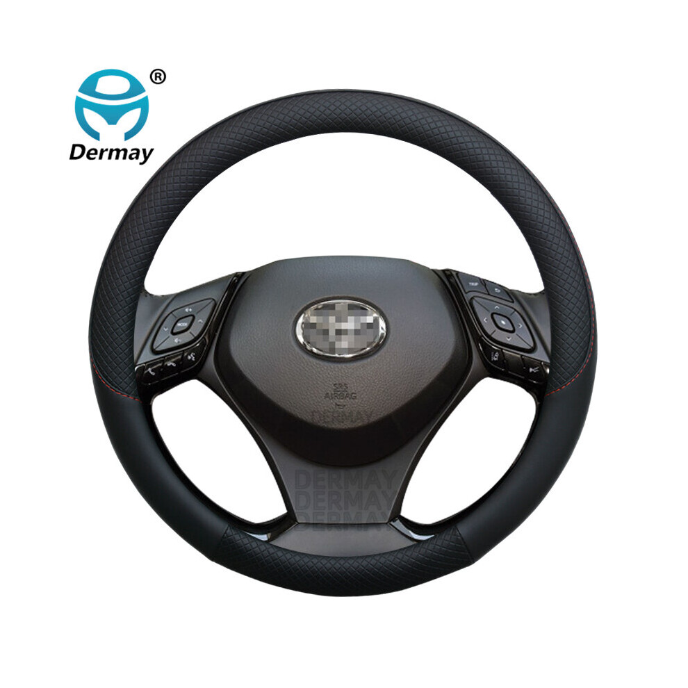 (Black) Leather Sport Car Steering Wheel Cover for Toyota CHR C-HR Auto Accessories