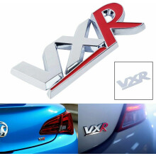 Metal VXR Emblem Badge for Opel/Vauxhall - Chrome Silver & Red, 8.5x3 cm, Adhesive, Waterproof, UV Resistant, Universal Fit (Adam, Astra, Corsa)