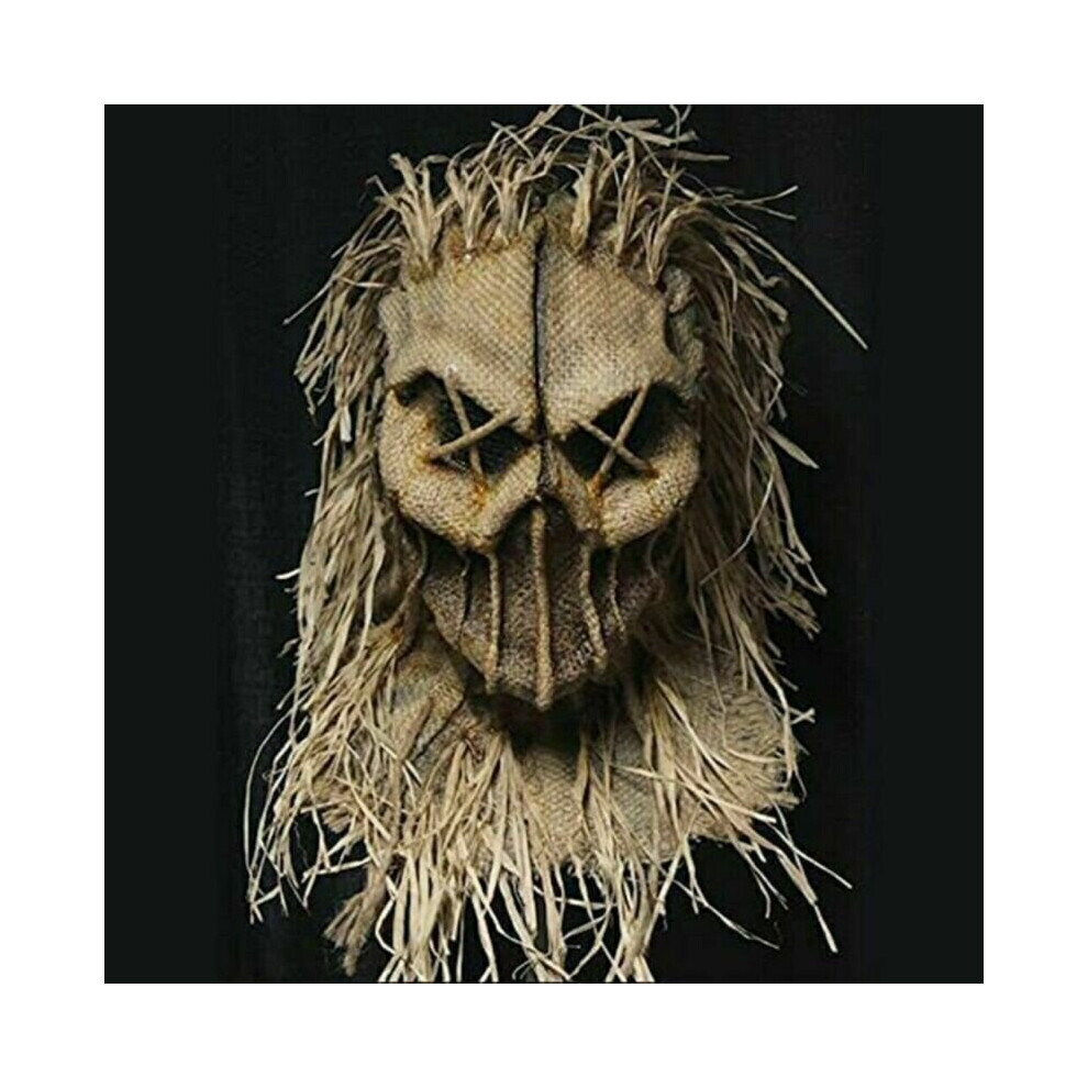 (  Mask B) Halloween Scary Scarecrow Full Head Mask Coarse Jackstraw Cosplay Party Dress