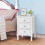 White 3 Drawers Bedside Table Night Stand Bedroom Storage Cabinet 2