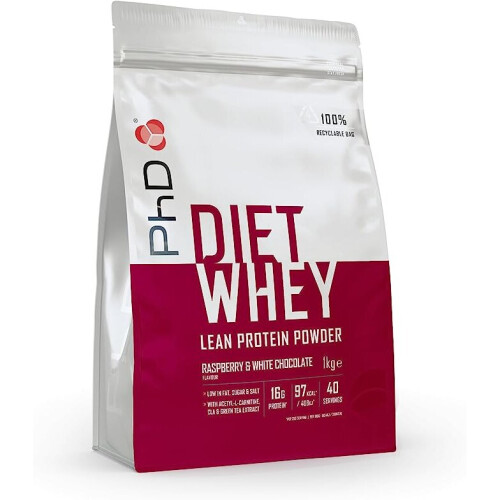 PhD Nutrition PhD Nutrition Diet Whey High Protein Lean Matrix, Raspberry and White Chocolate Diet Whey Protein Powder, High Protein, 40 Servings Per 1 kg Bag 2
