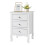 White 3 Drawers Bedside Table Night Stand Bedroom Storage Cabinet 5