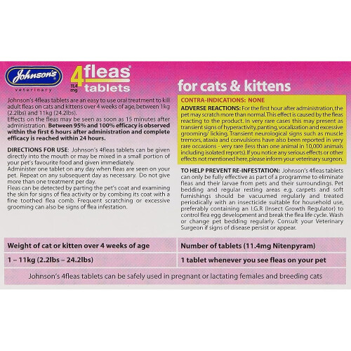 Johnsons 4Fleas Tablets for Cats and Kittens, 6 Treatment Pack, 14D083 1