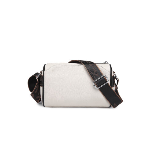 Miss Lulu (Beige) MISS LULU SIMPLE AND ELEGANT WIDE STRAP GENUINE LEATHER CROSSBODY BAG 2