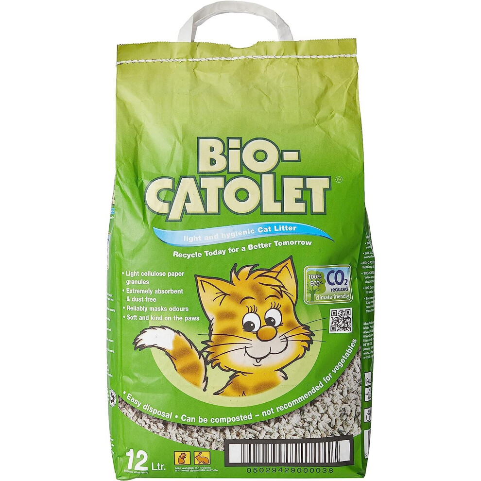 Bio-Catolet Light & Hygienic Recycled Paper Granules Cat Litter 12 Litre