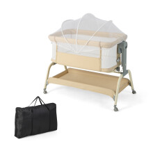 Baby Bassinet with Net Infant Bedside Sleeper w / 6 Adjustable Heights