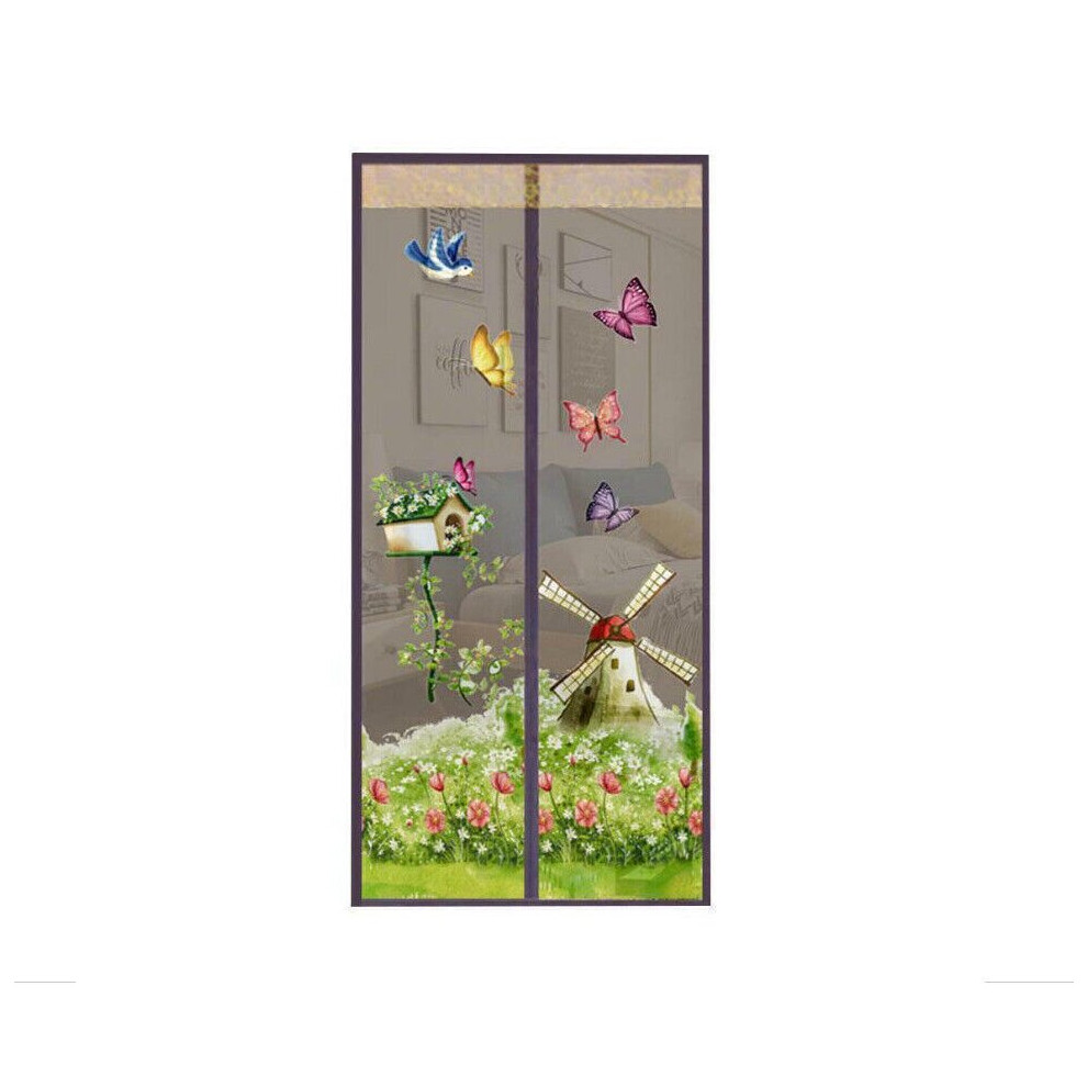 (  Coffee,   100*210cm) Magic Curtain Door Mesh Magnetic Fastening Mosquito Fly Bug Insect Net Screen