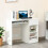 Costway Modern Computer Desk Table w/ Keyboard Tray Drawer Shelves Workstation 9