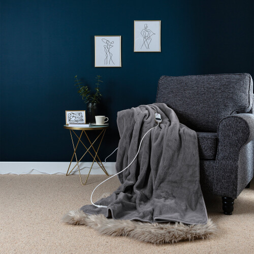 Slumberdown (Dark Charcoal) Slumberdown Elegantly Warm Luxury Heated Throw 1