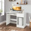 Costway Modern Computer Desk Table w/ Keyboard Tray Drawer Shelves Workstation 10