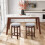 Casart Set of 2 Counter Height Stool Swivel Backless Bar Stool Padded Stool 5