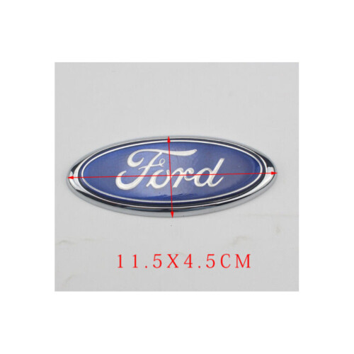 2pcs For Ford Badge Oval Blue/chrome 115x 45mm Front/rear Emblem 1
