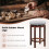 Casart Set of 2 Counter Height Stool Swivel Backless Bar Stool Padded Stool 8