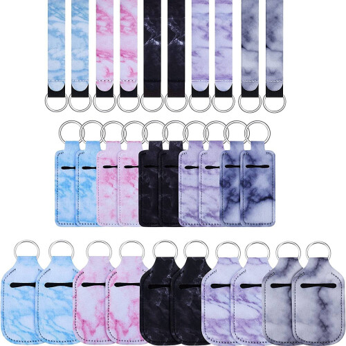 30Pcs Style Keychain Holders Set, Keychain Wristlet Lanyards and