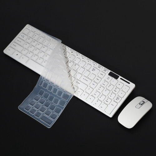 Wireless Slim White Keyboard + Wireless Optical Mouse Set for PC and Laptop 1